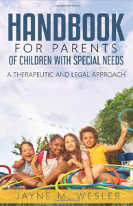 book cover with smiling children for book Handbook for parents of children with special needs.